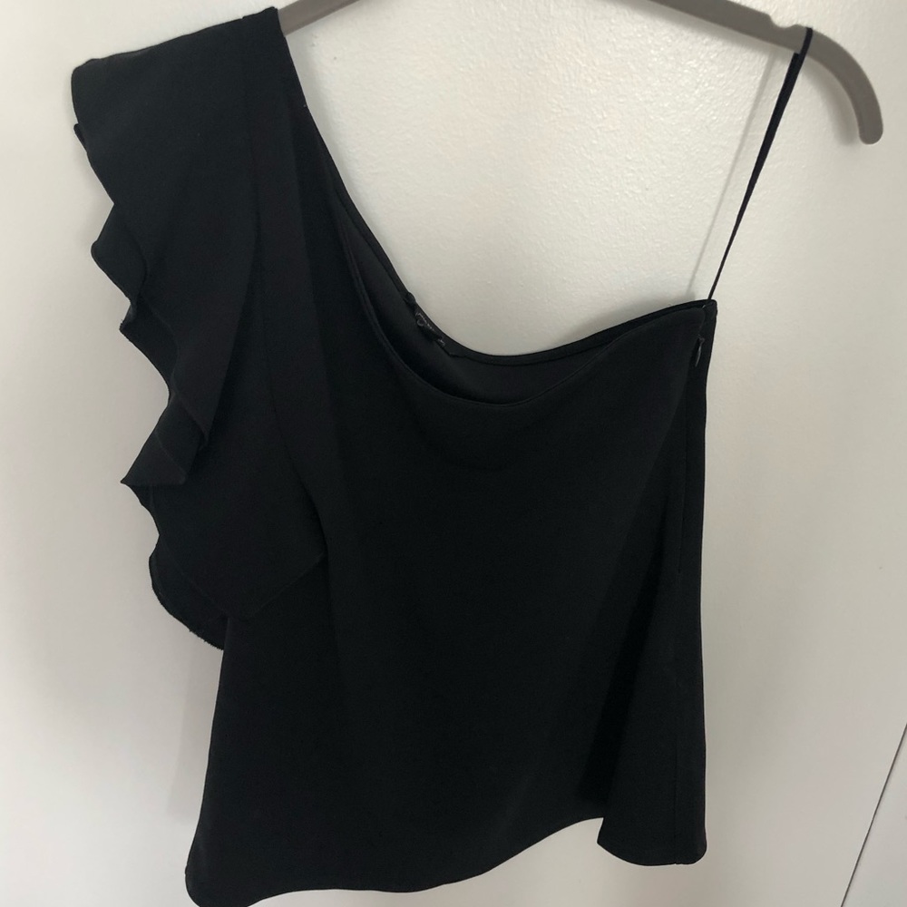 Banana Republic Black One Shoulder Top Size XS